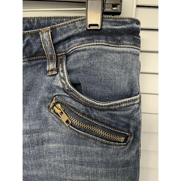 Kut From The Kloth Blue Skinny Ankle Jeans Size 10 (33x26.5) Zipper Accent - Picture 5 of 5